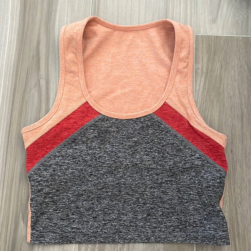Beyond yoga pink and grey space dye tank top